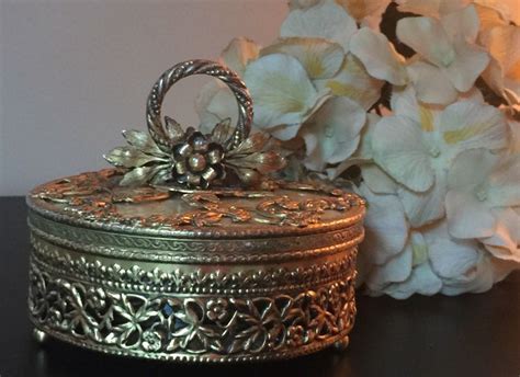 antique golden unopenable round metal box|Golden Antique Metal Box .